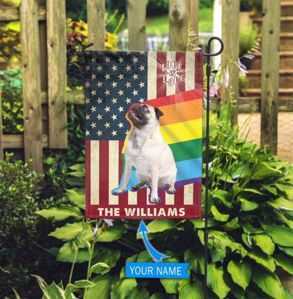 Pug Lgbt Personalized Flag – Custom Dog Flags – Dog Lovers Gifts for Him or Her