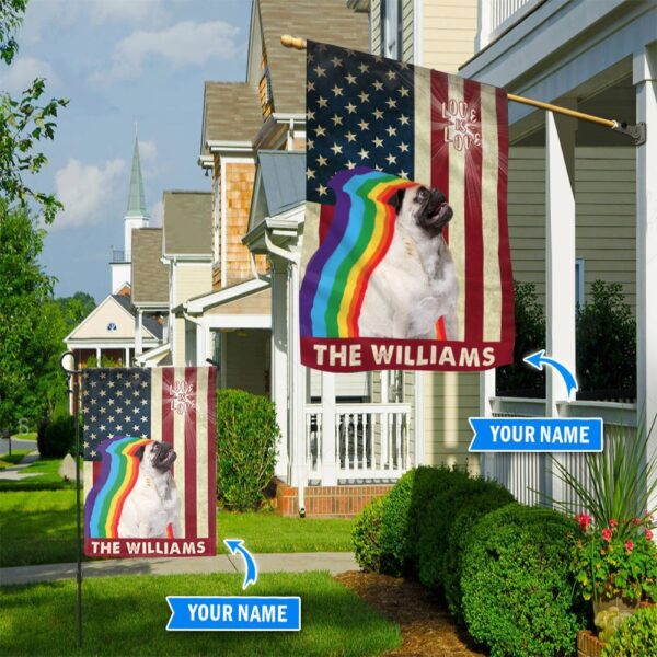 Pug Lgbt Personalized House Flag – Custom Dog Flags – Dog Lovers Gifts for Him or Her