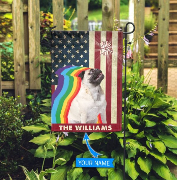 Pug Lgbt Personalized House Flag – Custom Dog Flags – Dog Lovers Gifts for Him or Her