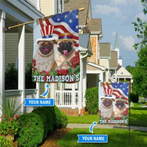 Pug Personalized Flag Custom Dog Flags Dog Lovers Gifts for Him or Her 1
