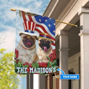 Pug Personalized Flag Custom Dog Flags Dog Lovers Gifts for Him or Her 2