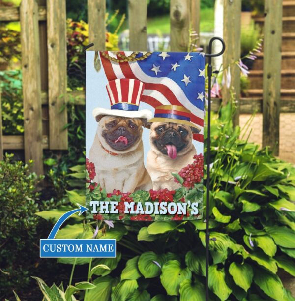 Pug Personalized Flag – Custom Dog Flags – Dog Lovers Gifts for Him or Her