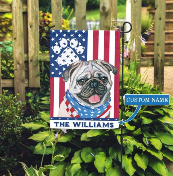 Pug Personalized Garden Flag – Personalized Dog Garden Flags – Dog Flags Outdoor – Outdoor Decor
