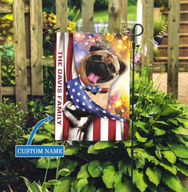 Pug Personalized House Flag – Custom Dog Flags – Dog Lovers Gifts for Him or Her
