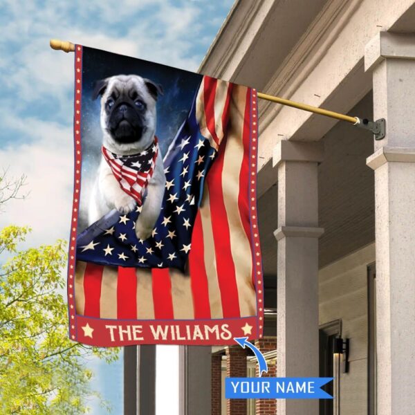 Pug Personalized House Flag – Garden Dog Flag – Personalized Dog Garden Flags