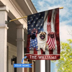 Pug Personalized House Flag Personalized Dog Garden Flags Dog Flags Outdoor Outdoor Decor 1