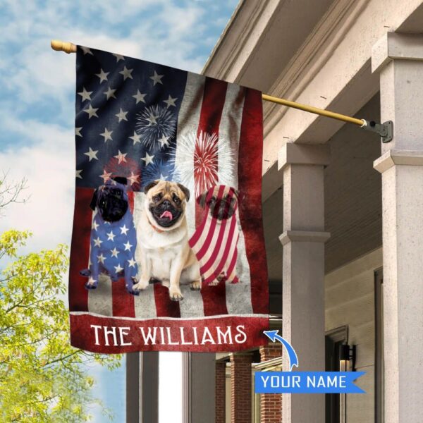 Pug Personalized House Flag – Personalized Dog Garden Flags – Dog Flags Outdoor – Outdoor Decor