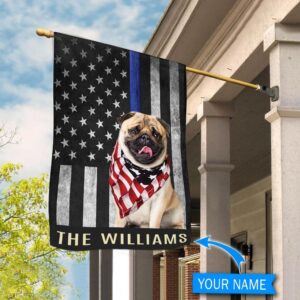 Pug Police Personalized Flag Personalized Dog Garden Flags Dog Flags Outdoor 1