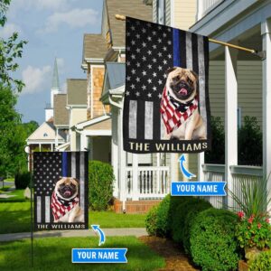 Pug Police Personalized Flag Personalized Dog Garden Flags Dog Flags Outdoor 3