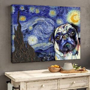 Pug Poster Matte Canvas Dog Canvas Art Poster To Print Gift For Dog Lovers 2