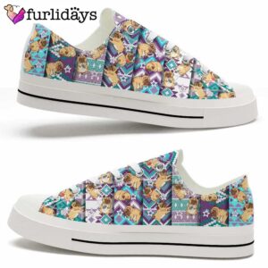 Pug Star Lines Pattern Low Top Shoes 1