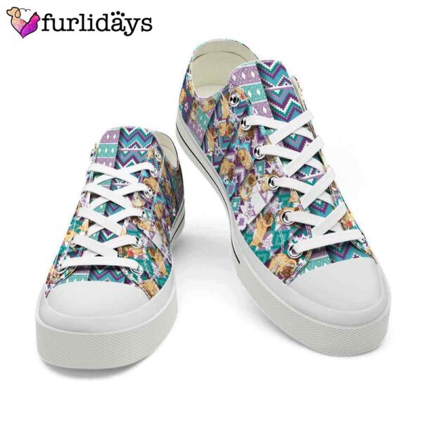 Pug Star Lines Pattern Low Top Shoes  – Happy International Dog Day Canvas Sneaker – Owners Gift Dog Breeders