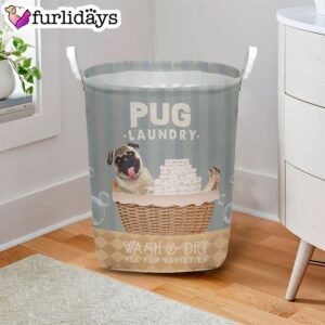 Pug Wash And Dry Laundry Basket Dog Laundry Basket Christmas Gift For Her Home Decor 2