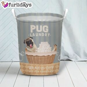 Pug Wash And Dry Laundry Basket Dog Laundry Basket Christmas Gift For Her Home Decor 3