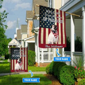 Pug Welcome To Our Paradise Personalized Flag Personalized Dog Garden Flags Dog Flags Outdoor 3