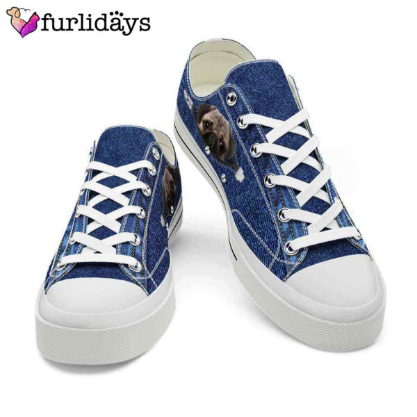 Pug Zipper Jeans Low Top Shoes  – Happy International Dog Day Canvas Sneaker – Owners Gift Dog Breeders