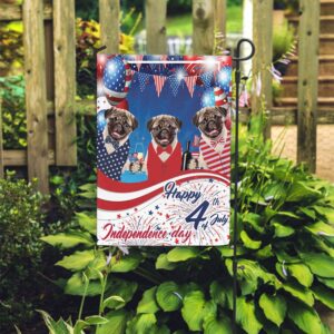 Pugs Happy Independence Day Flag Garden Dog Flag Dog Owner Gift Ideas 2