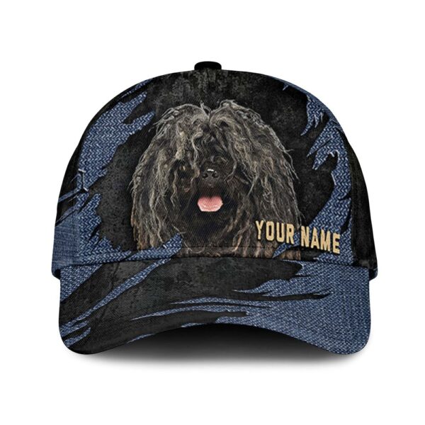 Puli Dog Jean Background Custom Name & Photo Dog Cap – Classic Baseball Cap All Over Print – Gift For Dog Lovers