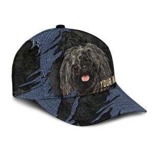 Puli Dog Jean Background Custom Name Cap Classic Baseball Cap All Over Print Gift For Dog Lovers 2 xrgijy