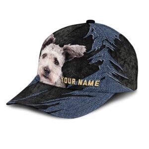 Pumi Dog Jean Background Custom Name Cap Classic Baseball Cap All Over Print Gift For Dog Lovers 3 zyuefp