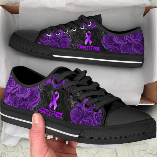 Purplestride Shoes Rose Flower Low Top Shoes – Best Gift For Men And Women –  Walking Shoes Men Women
