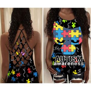Puzzle Skin Of Cat Open Back Camisole Tank Top Fitness Shirt For Women Exercise Shirt 2 tye7vd