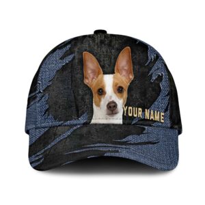 Rat Terrier Jean Background Custom Name Cap Classic Baseball Cap All Over Print Gift For Dog Lovers 1 ay97mg