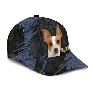 Rat Terrier Jean Background Custom Name Cap Classic Baseball Cap All Over Print Gift For Dog Lovers 2 qimtwa