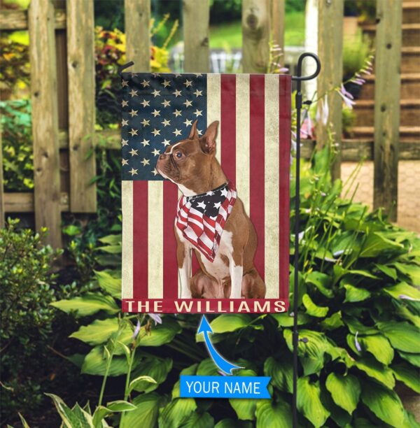 Red Boston Terrier Personalized Flag – Personalized Dog Garden Flags – Dog Flags Outdoor