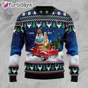 Red Car Dog Owner Merry Xmas Ugly Christmas Sweater Gifts For Dog Lovers 1