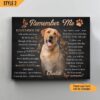 Remember Me With Smiles Not Tears Dog Horizontal Personalized Canvas Poster – Dog Memorial Gift