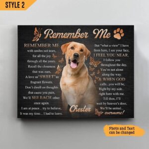 Remember Me With Smiles Not Tears Dog Horizontal Canvas Poster Poster To Print Dog Memorial Gift 1