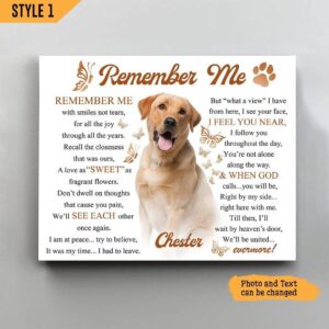 Remember Me With Smiles Not Tears Dog Horizontal Canvas Poster Poster To Print Gift For Dog Lovers 1