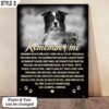 Remember Me With Smiles Not Tears Dog Printable Canvas Poster Personalized – Dog Lovers Gifts for Him or Her