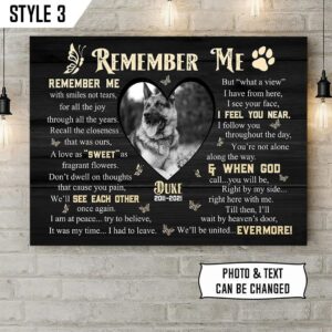 Remember Me With Smiles Not Tears Dog Printable Canvas Poster Painting On Canvas Dog Lovers Gifts for Him or Her 1