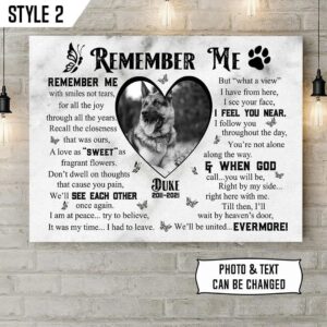Remember Me With Smiles Not Tears Dog Printable Canvas Poster Painting On Canvas Gift For Dog Lovers 1