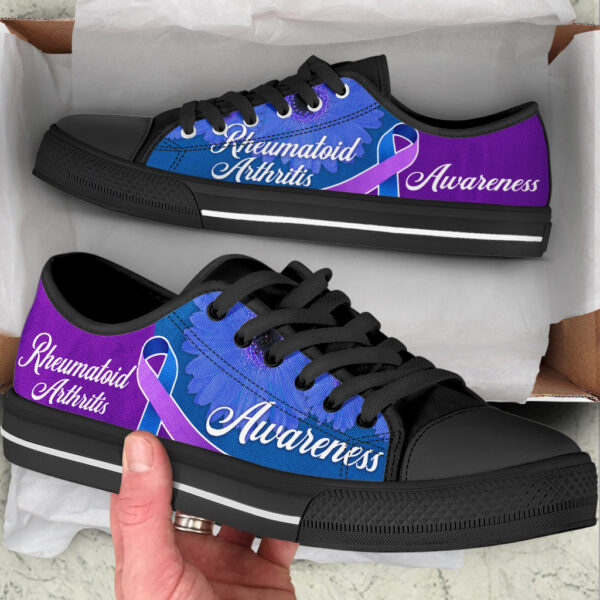 Rheumatoid Arthritis Shoes Awareness Ribbon Low Top Shoes – Best Gift For Men And Women