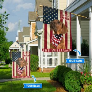 Rhodesian Ridgeback God Bless America Personalized Flag Custom Dog Flags Dog Lovers Gifts for Him or Her 1