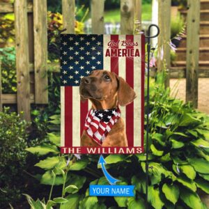 Rhodesian Ridgeback God Bless America Personalized Flag Custom Dog Flags Dog Lovers Gifts for Him or Her 2