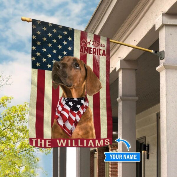Rhodesian Ridgeback God Bless America Personalized Flag – Custom Dog Flags – Dog Lovers Gifts for Him or Her