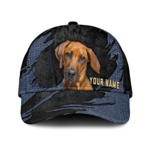 Rhodesian Ridgeback Jean Background Custom Name Cap Classic Baseball Cap All Over Print Gift For Dog Lovers 1 gqdllj