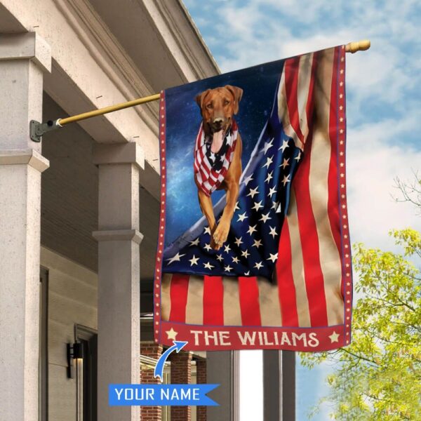 Rhodesian Ridgeback Personalized House Flag – Personalized Dog Garden Flags – Dog Flags Outdoor