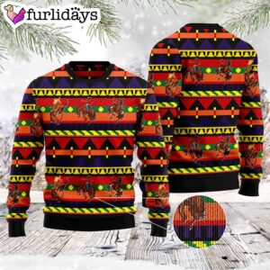 Rodeo Native Pattern Ugly Christmas Sweater Gift For Pet Lovers Unisex Crewneck Sweater 3