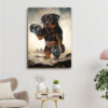 Rottweiler Dog – Weightlift – Dog Pictures – Dog Canvas Poster – Dog Wall Art – Gifts For Dog Lovers – Furlidays