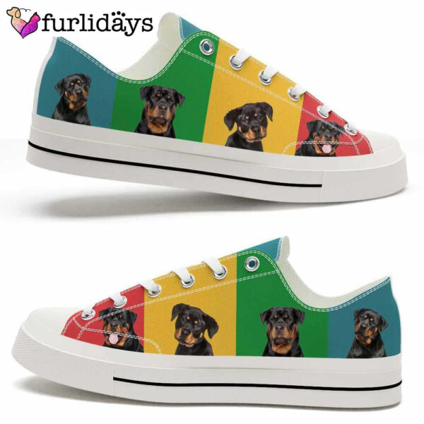 Rottweiler 4 Colors Pattern Low Top Shoes  – Happy International Dog Day Canvas Sneaker – Owners Gift Dog Breeders