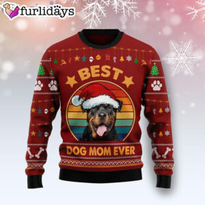 Rottweiler Best Dog Mom Ever Ugly Christmas Sweater Christmas Gift For Pet Lovers 1