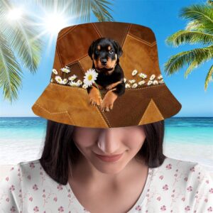 Rottweiler Bucket Hat Hats To Walk With Your Beloved Dog A Gift For Dog Lovers 2 jj07qr