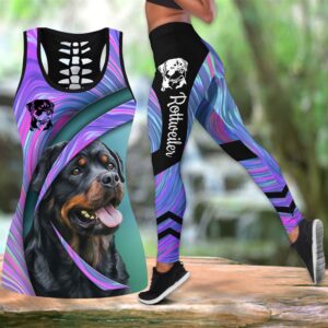 Rottweiler Colorful Combo Leggings And Hollow Tank Top Workout Sets For Women Gift For Dog Lovers 1 bd2grt