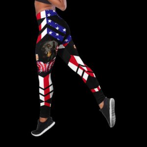 Rottweiler Dog With American Flag Combo Leggings And Hollow Tank Top Workout Sets For Women Gift For Dog Lovers 2 akqcvk