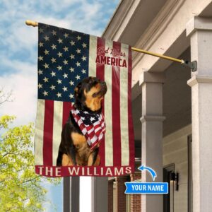 Rottweiler God Bless America Personalized Flag Custom Dog Flags Dog Lovers Gifts for Him or Her 3